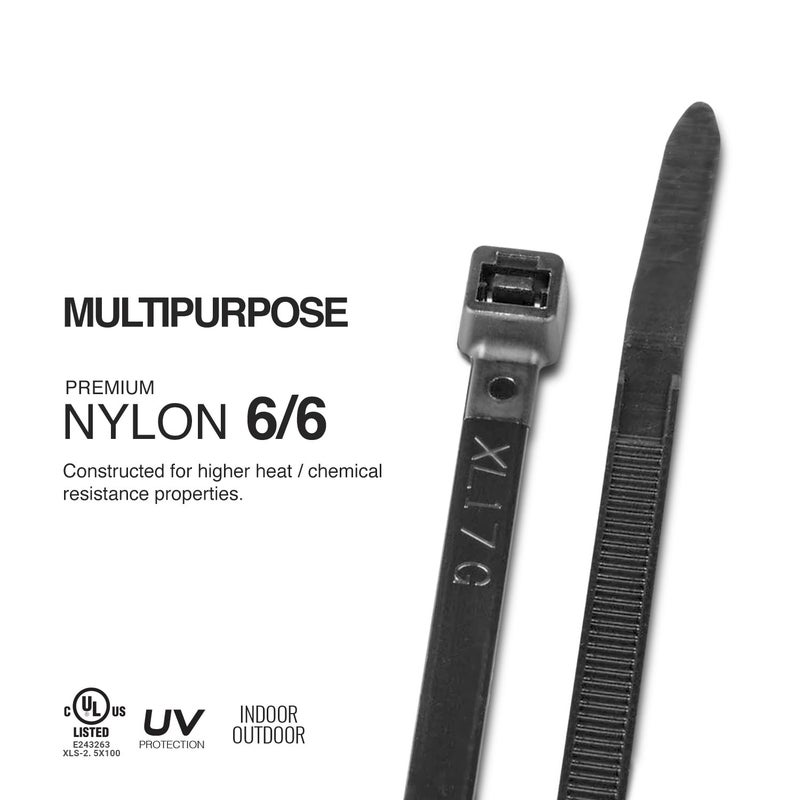 TR Industrial Multi-Purpose UV Resistant Black Cable Ties, 4 inches, 100 Pack - Image 3